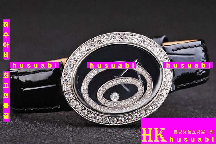 ���ĵ� ���ڽð� Replica Chopard Japanese Quartz MOVEMENT Polished Case Oval shaped Diamond Bezel Black Bracelet Women. sa-17